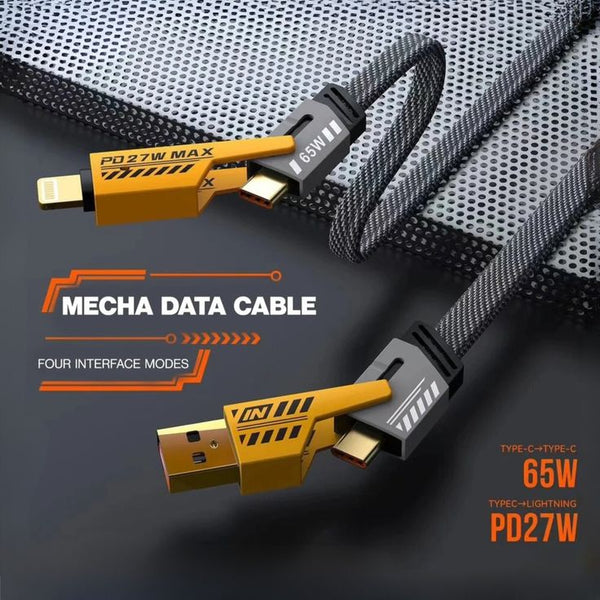 Transformers™ 2-in-1 Fast Charging Cable – USB-C & Lightning | 65W