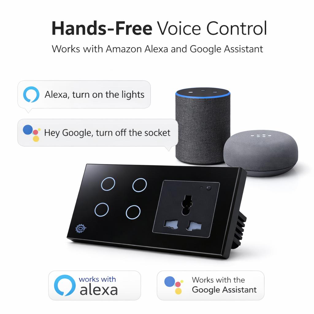 Wi-Fi Smart Touch Switch with Universal Socket