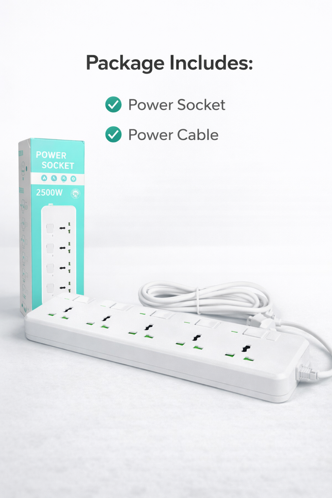 Power Socket Extension Board – 5 Universal Outlets
