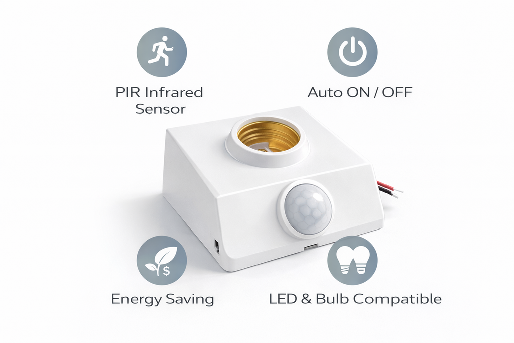 E27 PIR Motion Sensor Light Socket Adapter