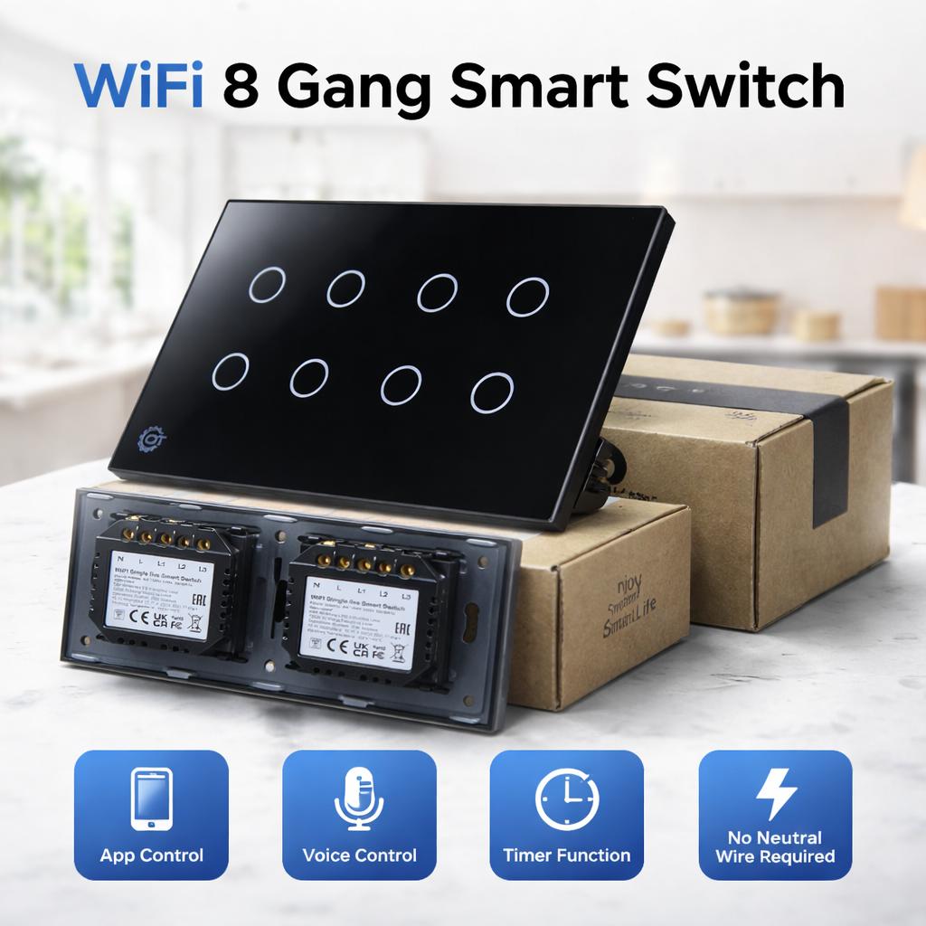 WiFi 8-Gang Smart Touch Switch